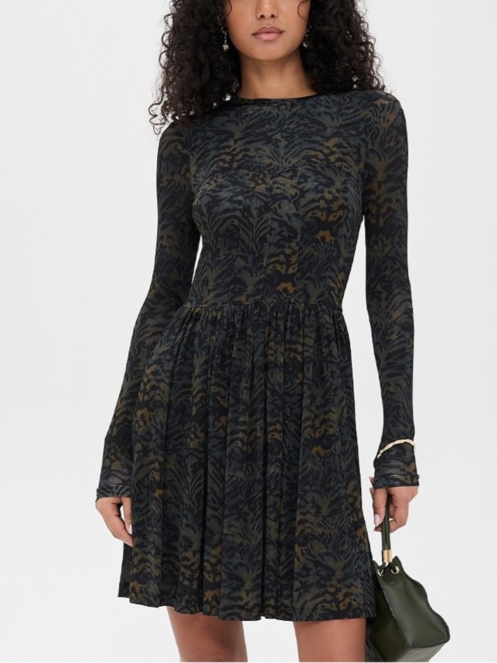 Ulla Johnson Bendetta Mini Dress Womens Small Jersey Long Sleeve Stretchy